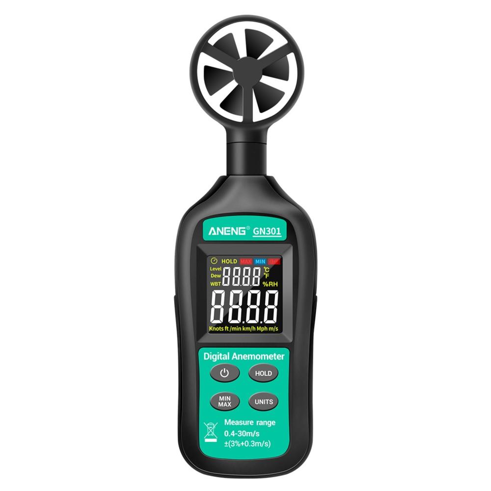 ANENG Handheld Digital Anemometer High Precision Wind Speed/Temperature Meter Digital Meteorograph with LCD Backlight  |   Other Nature Element Measurements Measurement & Analysis Instruments Green+Black