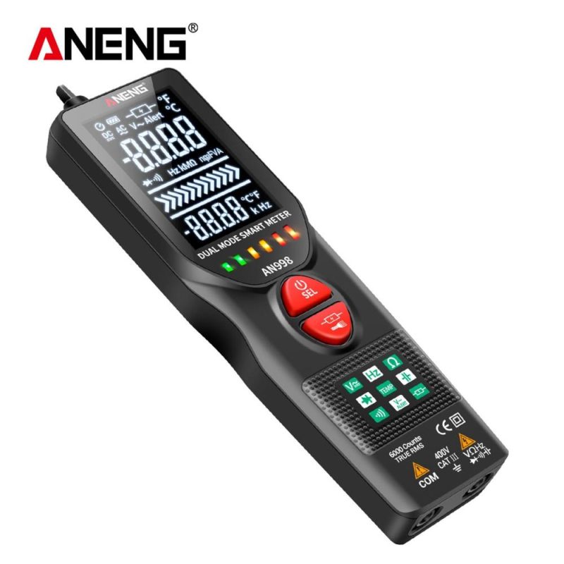 ANENG Intelligent Digital Multimeter Fully Automatic Non-Contact Tester Digital NCV Tester VA Display  |   Digital Multimeters & Oscilloscopes Digital Multimeters & Oscilloscopes Black