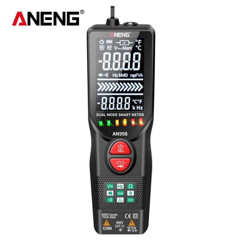 ANENG Intelligent Digital Multimeter Fully Automatic Non-Contact Tester Digital NCV Tester VA Display  |   Digital Multimeters & Oscilloscopes Digital Multimeters & Oscilloscopes Black