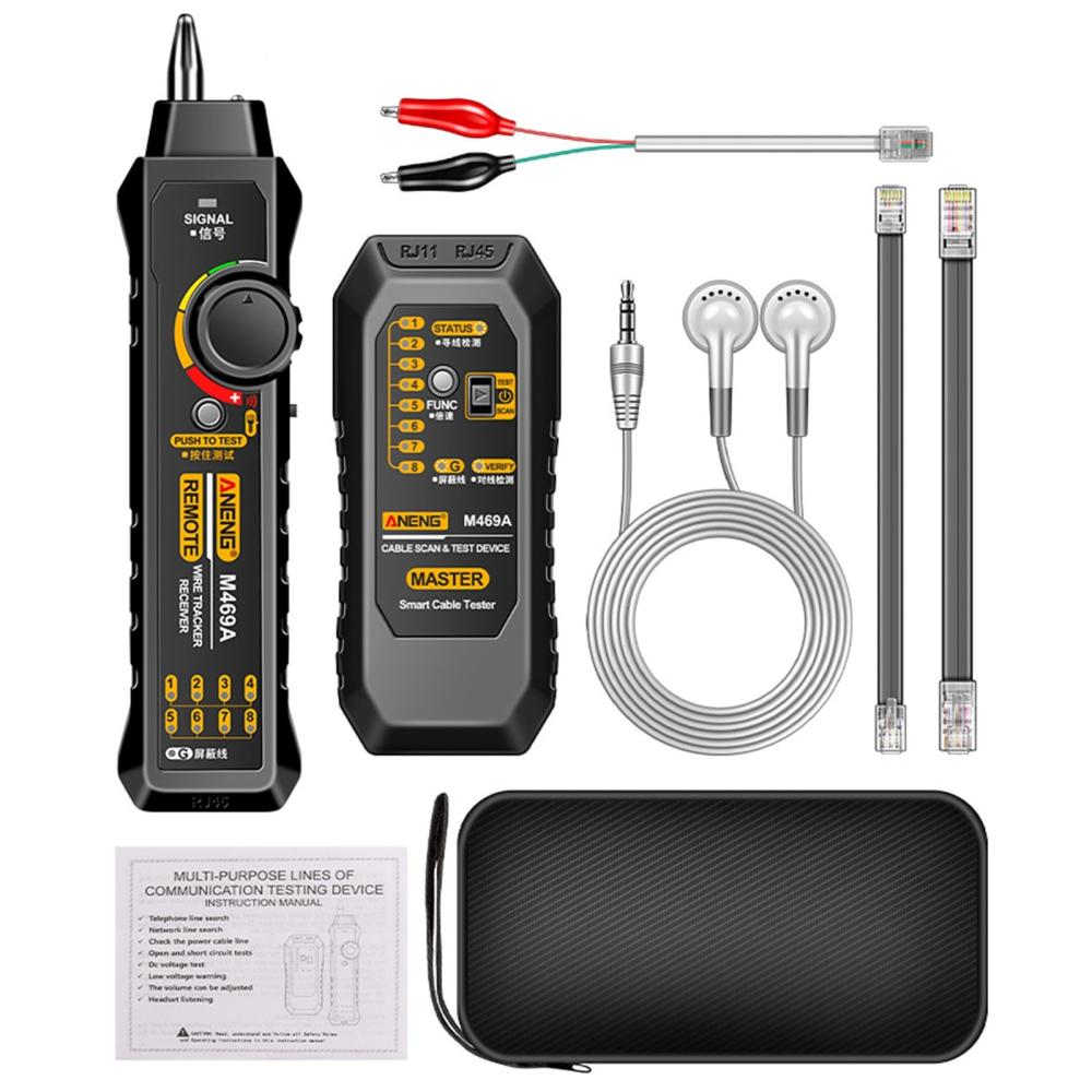 ANENG M469A Network Cable Finder Multifunctional Cable Finder Anti-Interference Testing Instrument Find The Break Point of Network Line And Check The Line  |   Other Instruments Measurement & Analysis Instruments Black + Red