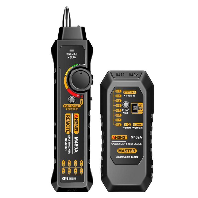 ANENG M469A Network Cable Finder Multifunctional Cable Finder Anti-Interference Testing Instrument Find The Break Point of Network Line And Check The Line  |   Other Instruments Measurement & Analysis Instruments Black + Red