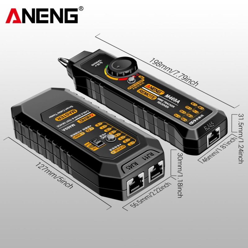 ANENG M469A Network Cable Finder Multifunctional Cable Finder Anti-Interference Testing Instrument Find The Break Point of Network Line And Check The Line  |   Other Instruments Measurement & Analysis Instruments Black + Red