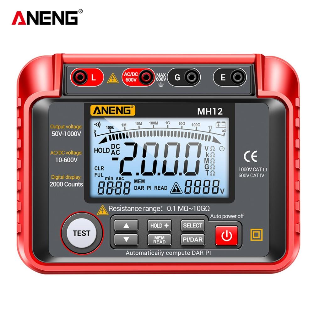 ANENG MH12 Insulation Resistance Tester Shaking Table High Precision  Digital Insulation Resistance Meter Voltage Meter  |   Voltage & Current Testers Measurement & Analysis Instruments Red