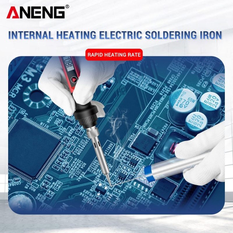 ANENG Mini Electric Soldering Iron with LCD Digital Display Intelligent Soldering Iron Kit for Electronic Components Repair EU Plug  |   Electrical Equipment & Supplies Electrical Equipment & Supplies Electrical Equipment & Supplies