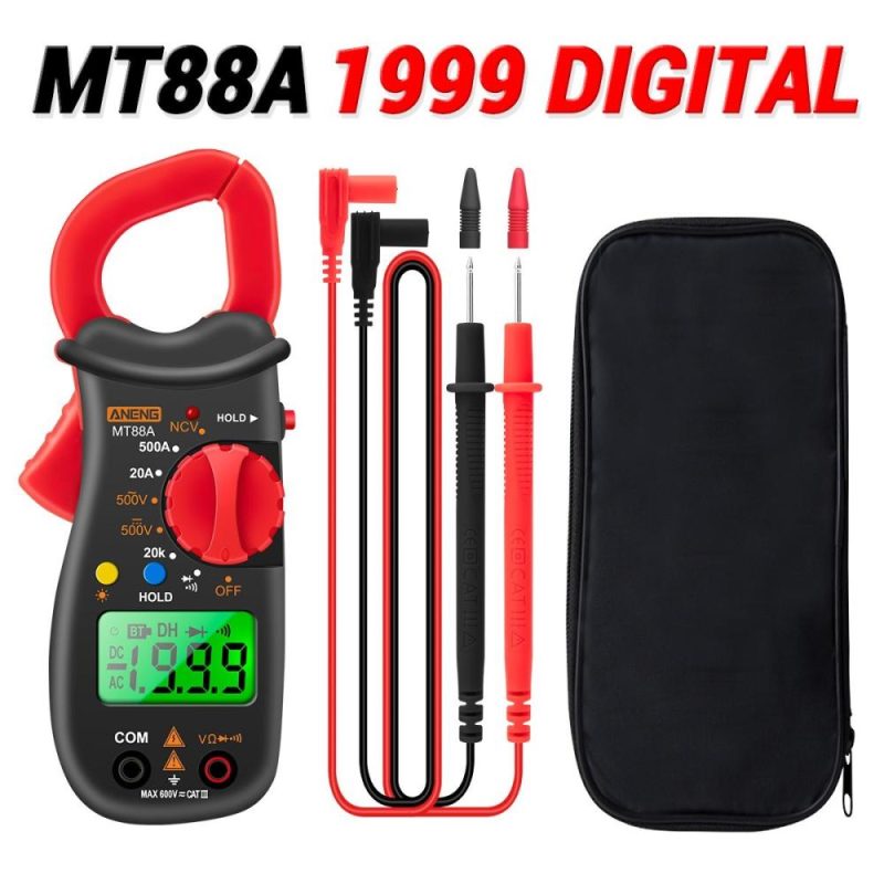 ANENG MT88A Clamp Meter Multimeter LCD Digital Universal Meter  |   Digital Multimeters & Oscilloscopes Digital Multimeters & Oscilloscopes Black + Red