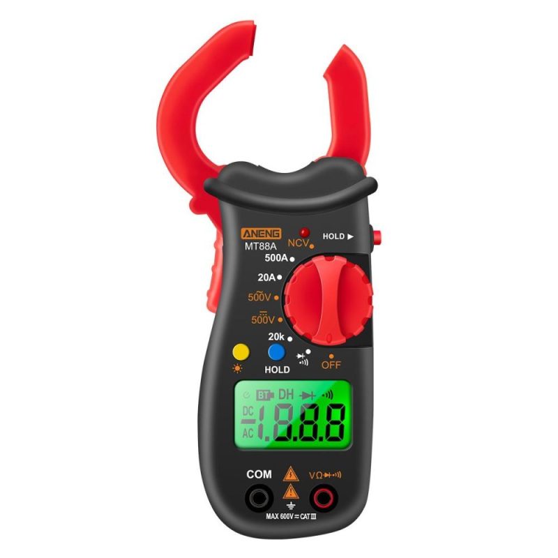 ANENG MT88A Clamp Meter Multimeter LCD Digital Universal Meter  |   Digital Multimeters & Oscilloscopes Digital Multimeters & Oscilloscopes Black + Red