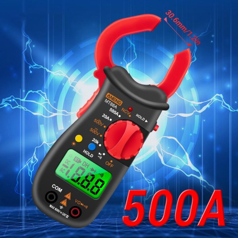 ANENG MT88A Clamp Meter Multimeter LCD Digital Universal Meter  |   Digital Multimeters & Oscilloscopes Digital Multimeters & Oscilloscopes Black + Red