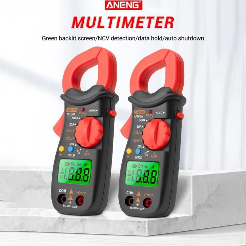 ANENG MT88A Clamp Meter Multimeter LCD Digital Universal Meter  |   Digital Multimeters & Oscilloscopes Digital Multimeters & Oscilloscopes Black + Red