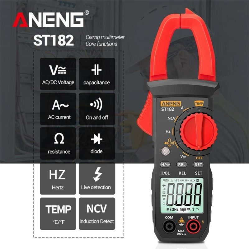 ANENG ST182 pro 4000 Counts Digital AC Current Clamp Meter 400A Automatic Range Multimeter  |   Digital Multimeters & Oscilloscopes Digital Multimeters & Oscilloscopes Black