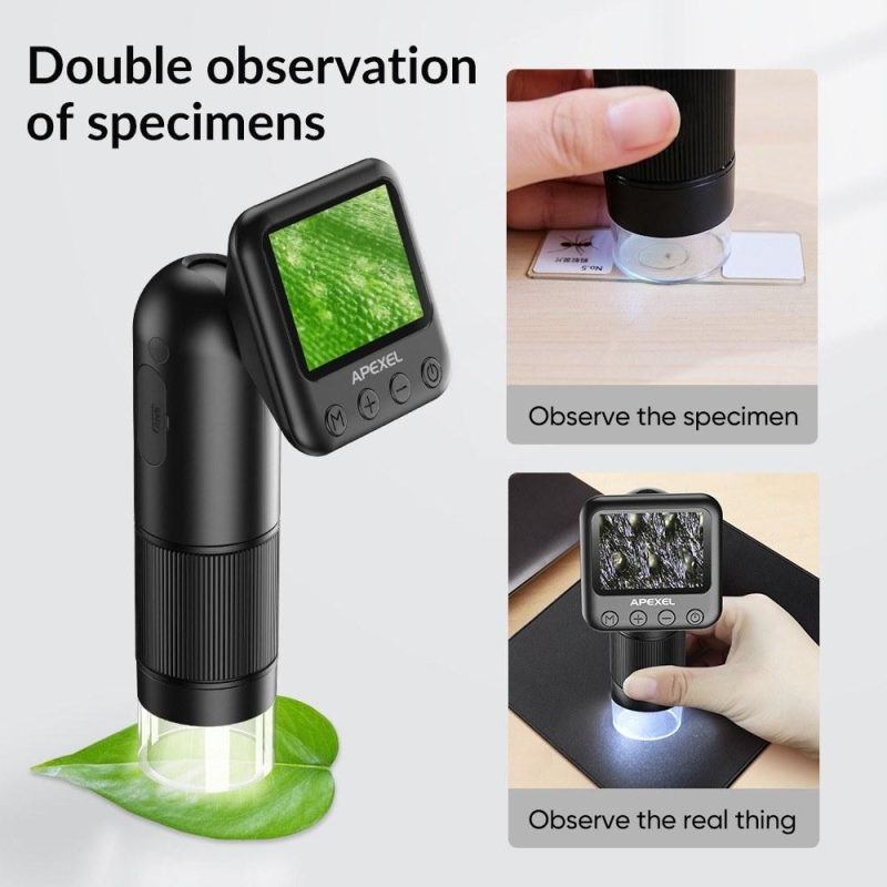 APEXEL APL-MS008 12X-24X Magnification Handheld Digital Microscope  |   Microscopes & Endoscope Measurement & Analysis Instruments Black