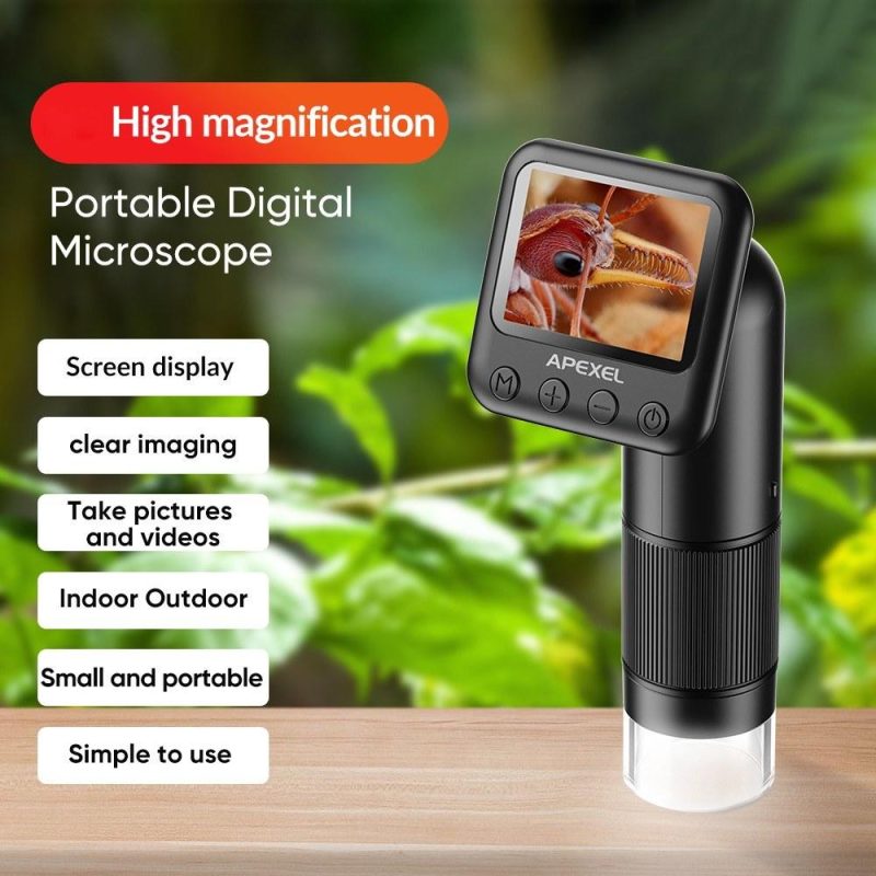 APEXEL APL-MS008 12X-24X Magnification Handheld Digital Microscope  |   Microscopes & Endoscope Measurement & Analysis Instruments Black