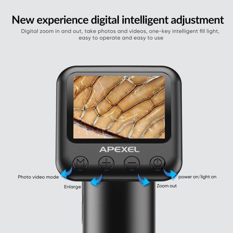 APEXEL APL-MS008 12X-24X Magnification Handheld Digital Microscope  |   Microscopes & Endoscope Measurement & Analysis Instruments Black