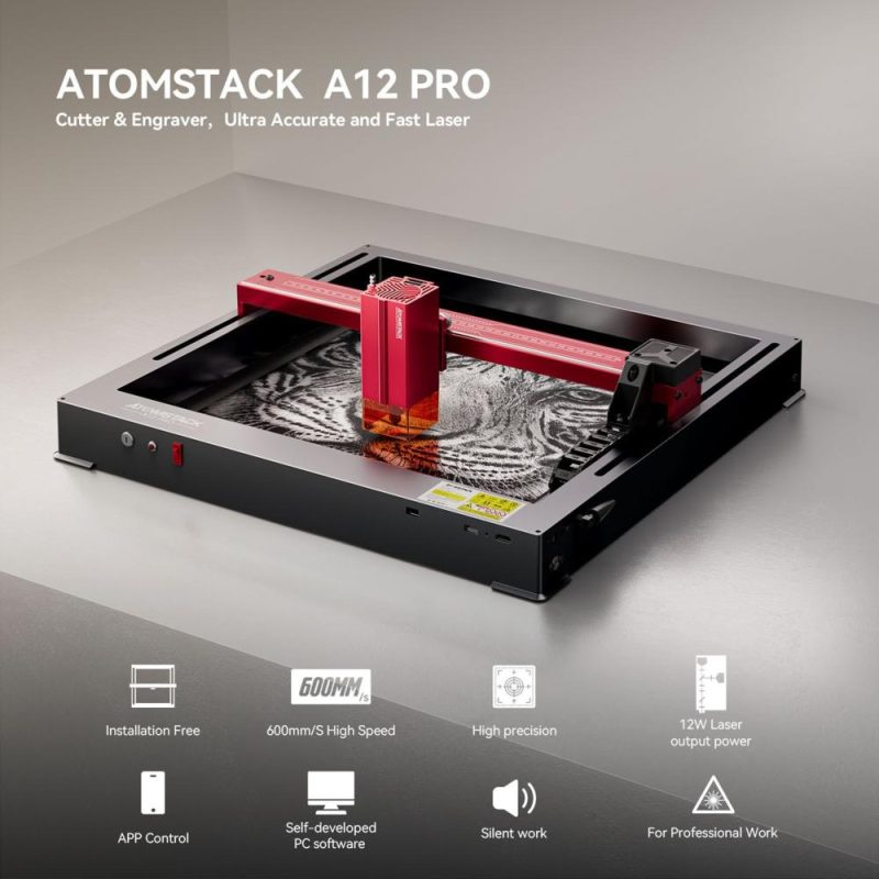 ATOMSTACK A12 Pro 12W Integrated Frame Laser Engraver 36000mm/min High Speed  |   Laser Equipment Laser Equipment Laser Equipment