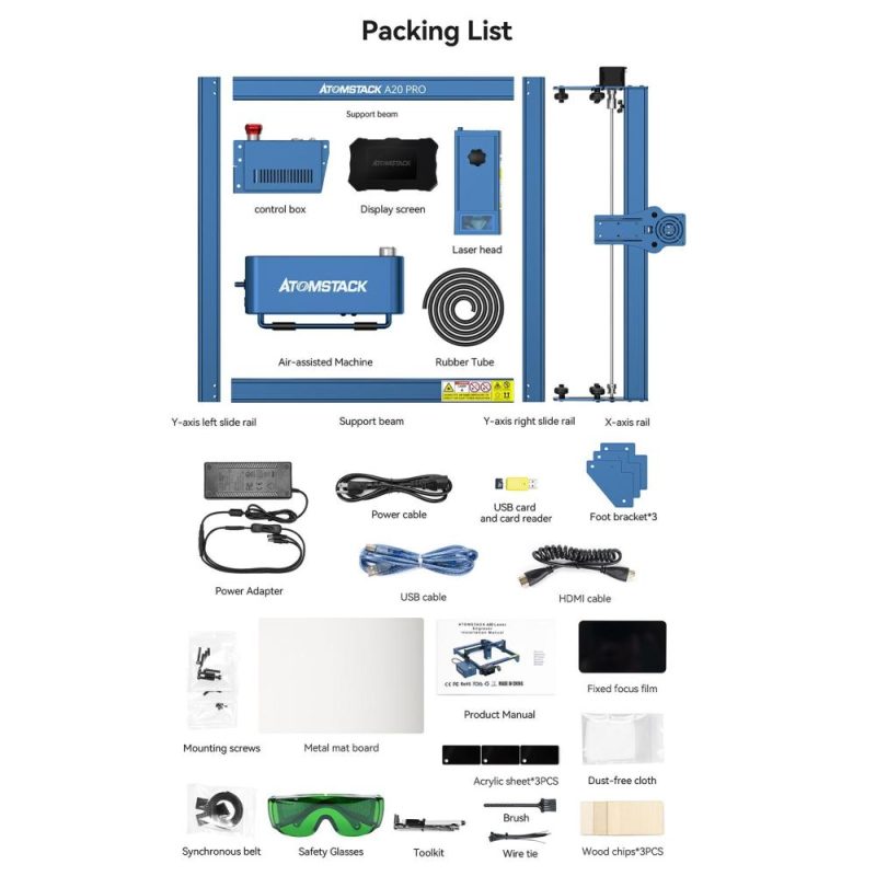 ATOMSTACK A20 Pro 20W Laser Engraving Cutting Machine with Air Assist Accessory  |   Laser Equipment Laser Equipment Laser Equipment