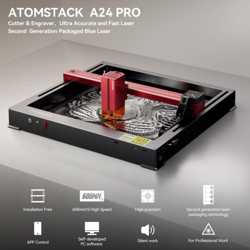 ATOMSTACK A24 Pro 24W Integrated Frame Laser Engraver 36000mm/min High Speed  |   Laser Equipment Laser Equipment Laser Equipment