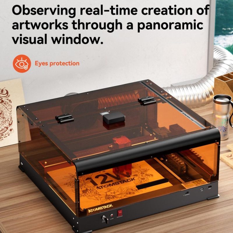 Atomstack B3 Laser Engraver Protective Box with AC1 Camera and LED Light and Exhaust Fan and Eye-protection Visual Window  |   Laser Equipment Laser Equipment Laser Equipment