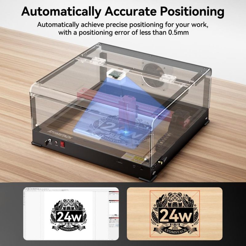 Atomstack B3 Laser Engraver Protective Box with AC1 Camera and LED Light and Exhaust Fan and Eye-protection Visual Window  |   Laser Equipment Laser Equipment Laser Equipment