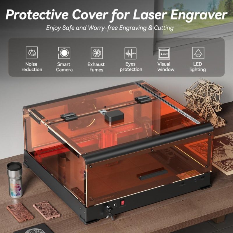 Atomstack B3 Laser Engraver Protective Box with AC1 Camera and LED Light and Exhaust Fan and Eye-protection Visual Window  |   Laser Equipment Laser Equipment Laser Equipment