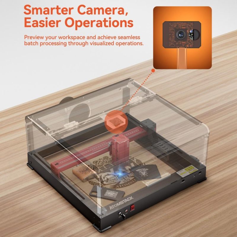 Atomstack B3 Laser Engraver Protective Box with AC1 Camera and LED Light and Exhaust Fan and Eye-protection Visual Window  |   Laser Equipment Laser Equipment Laser Equipment