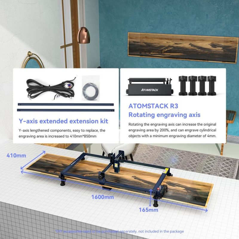 ATOMSTACK Laser Engraving Machine Engraving Area Y-axis Extension Kit Expand to 850x410mm  |   Laser Equipment Laser Equipment Laser Equipment