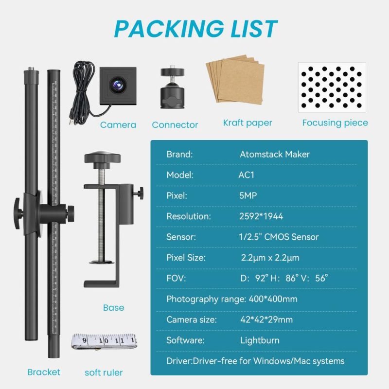 Atomstack Maker AC1 Camera 400x400mm Photography Area  |   Laser Equipment Laser Equipment Laser Equipment