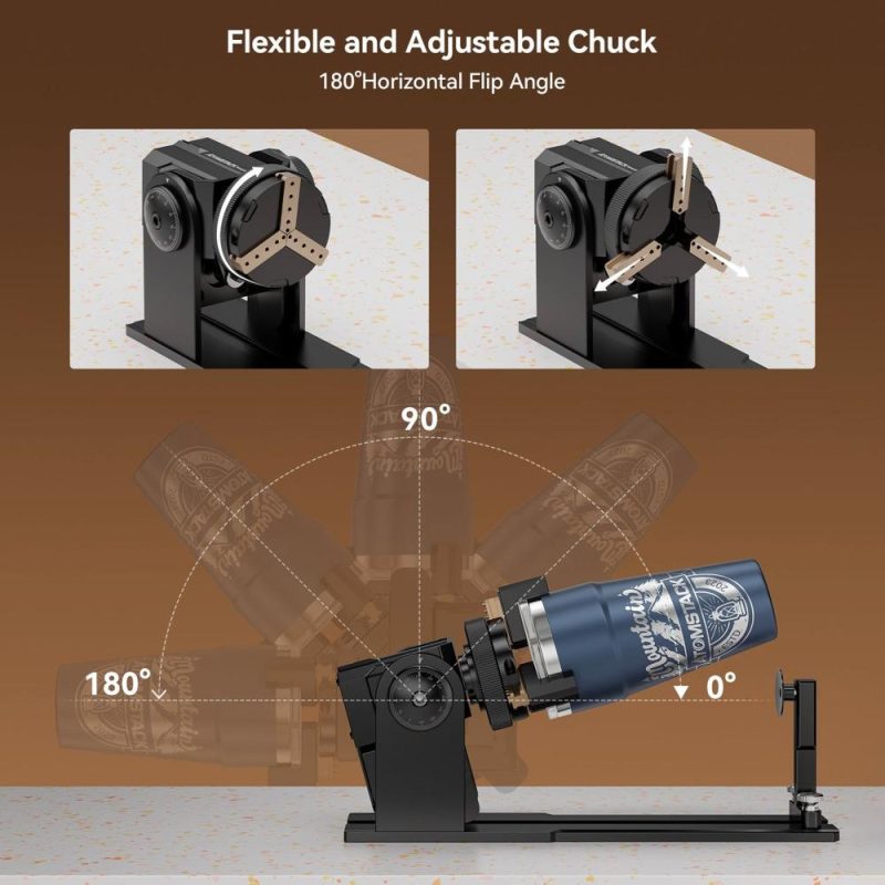 Atomstack Maker R1-B Rotary Roller Laser Engraver Y-axis Chuck Jaw Rotary with 4pcs 115mm Risers  |   Laser Equipment Laser Equipment Laser Equipment