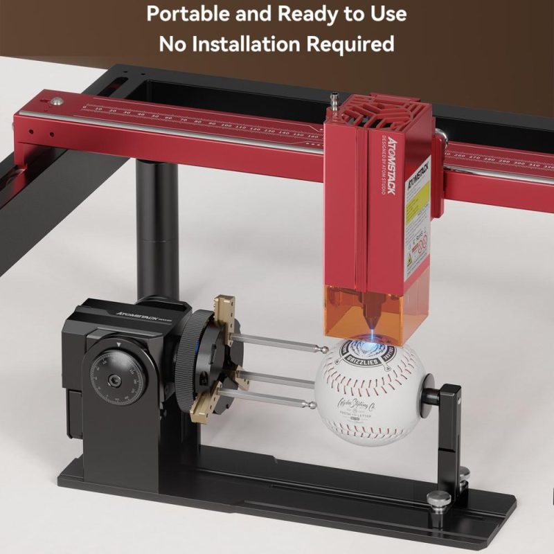 Atomstack Maker R1-B Rotary Roller Laser Engraver Y-axis Chuck Jaw Rotary with 4pcs 115mm Risers  |   Laser Equipment Laser Equipment Laser Equipment