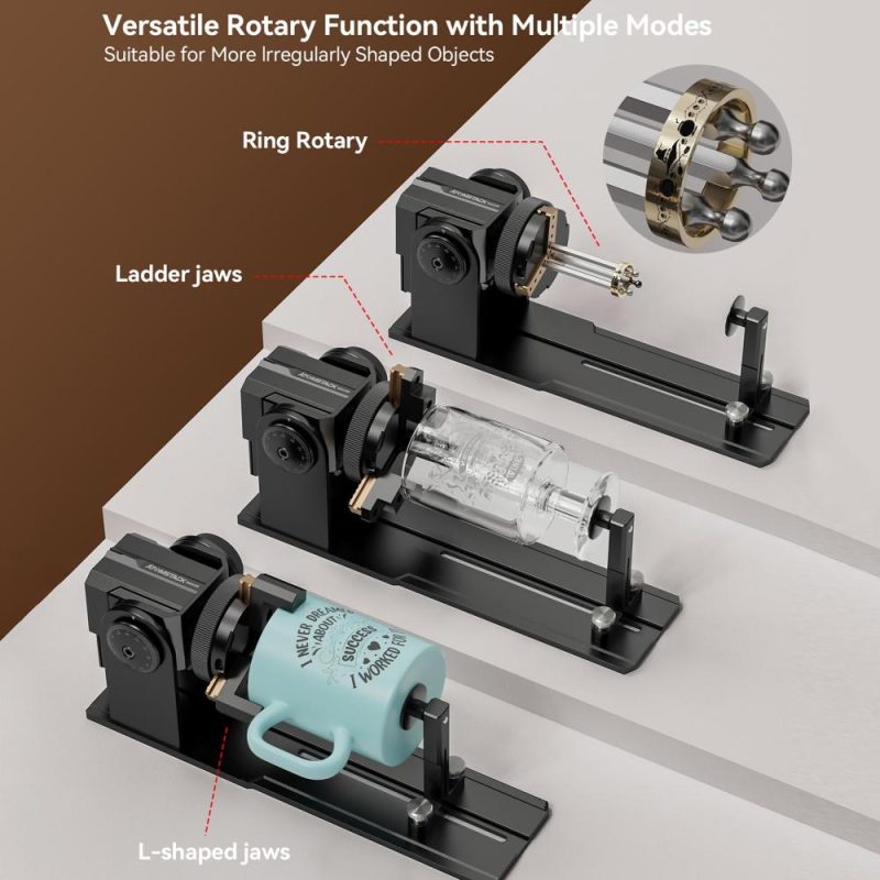 Atomstack Maker R1-B Rotary Roller Laser Engraver Y-axis Chuck Jaw Rotary with 4pcs 115mm Risers  |   Laser Equipment Laser Equipment Laser Equipment