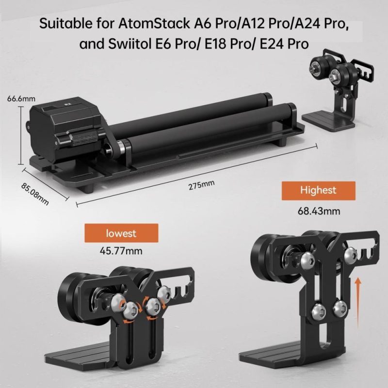 Atomstack Maker R2-B Rotary Roller Y-axis Rotary with 4pcs 115mm Risers  |   Laser Equipment Laser Equipment Laser Equipment