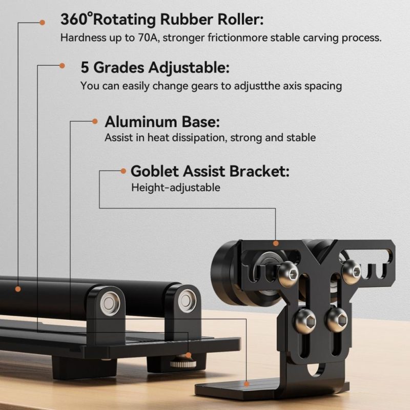 Atomstack Maker R2-B Rotary Roller Y-axis Rotary with 4pcs 115mm Risers  |   Laser Equipment Laser Equipment Laser Equipment