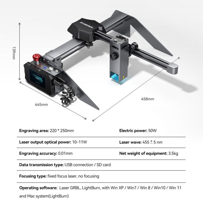 ATOMSTACK P9 M50 CNC Desktop Laser Engraving Cutting Machine with B1 Protective Box All Metal Structure Acrylic Window Filter Protect Eyes Smoke Filter System  |   Laser Equipment Laser Equipment Laser Equipment