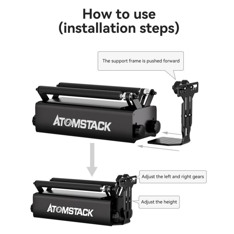 ATOMSTACK RS1 Stand for Rotating Roller Adjustable Height 50-100mm  |   Laser Equipment Laser Equipment Laser Equipment