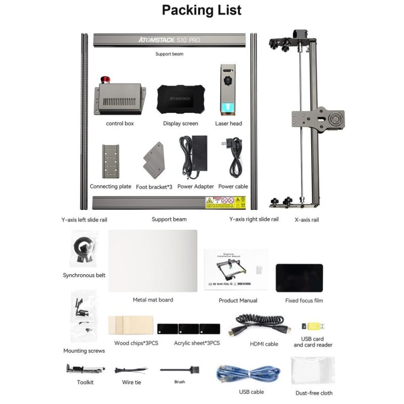 ATOMSTACK S10 Pro 10W Laser Engraver 410x400mm Engraving Area  |   Laser Equipment Laser Equipment Laser Equipment