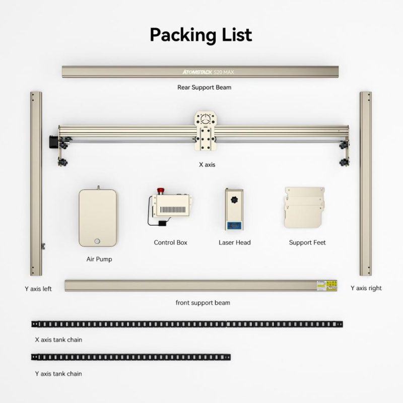 Atomstack S20 Max 20W Laser Engraver with Dual Pump Air Assitance Upgraded Work Area 850x400mm  |   Laser Equipment Laser Equipment Laser Equipment