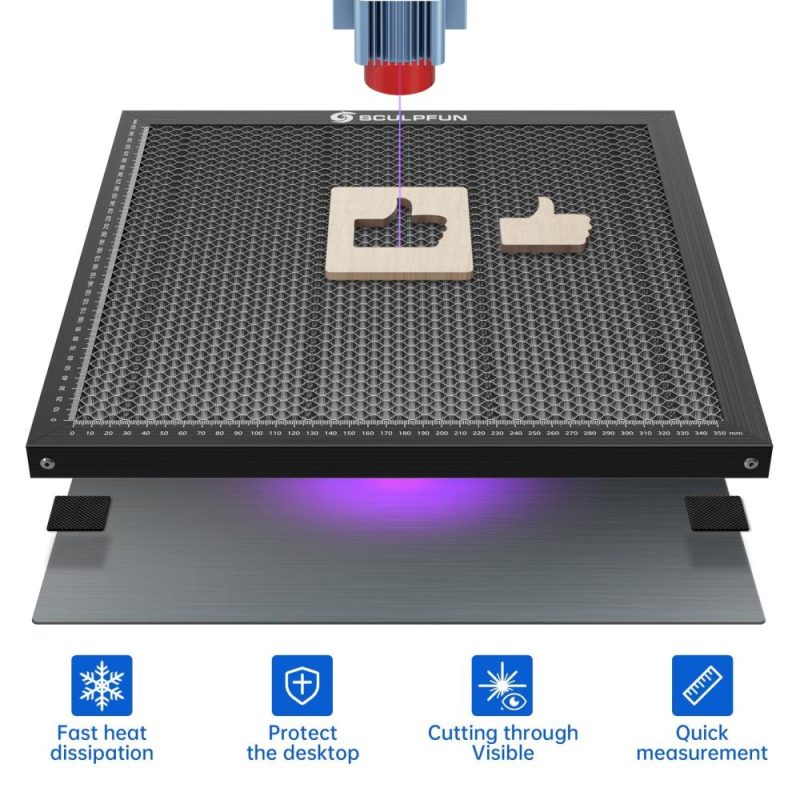 Atomstack S40 Max 40W Laser Engraver with Dual Air Assist Pump  and 4in1 Y-axis Rotary Roller and 8pcs Height Raised Footpad and AC1 Camera and 400x400mm Honeycomb Working Table  |   Laser Equipment Laser Equipment Laser Equipment