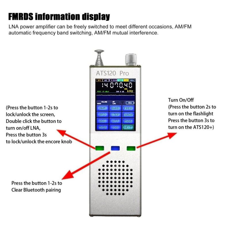 ATS120pro FM SSB SDR AM LSB Full Band Radio Reception Digital Decoder Portable Digital Display Touching Screen Radio Receiver with Activation Firmware  |   Other Instruments Measurement & Analysis Instruments Other Instruments