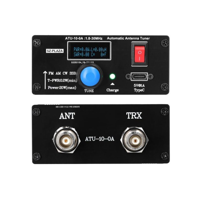 ATU-10-0A Shortwave Automatic Antenna Tuner 20W 1.8-30MHz Aluminum Alloy Housing Shortwave Power Meter Standing Waves Meter  |   Other Instruments Measurement & Analysis Instruments Black