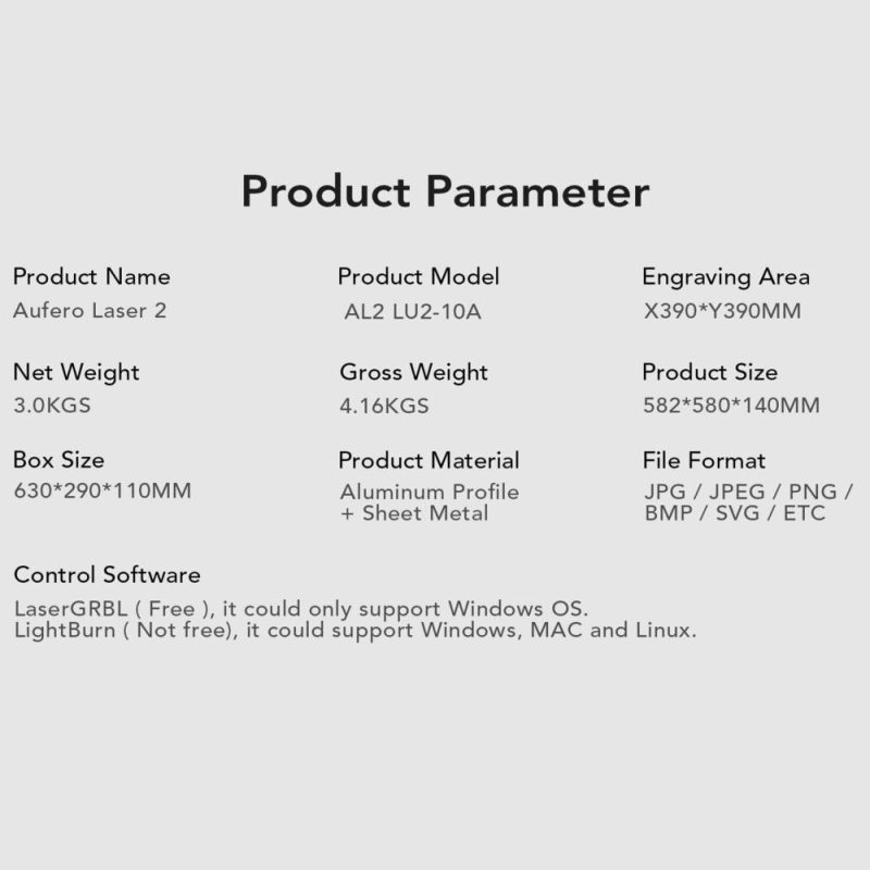 Aufero Laser 2 LU2-10A 10W Laser Engraver with 400x400mm Honeycomb Working Table  |   Laser Equipment Laser Equipment Laser Equipment