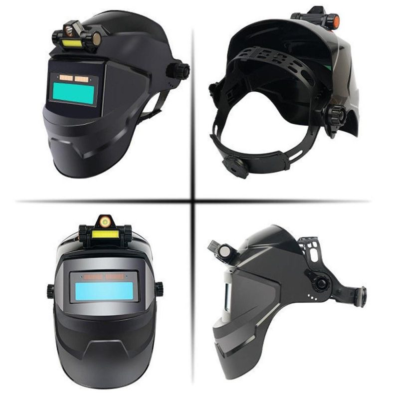 Automatic Dimming Welding Facemask Large View True Color Auto Darkening Welding Facemask 130℃ High Temperature Resistant for Arc Welding Grinding Cutting  |   Safety & Protective Gear Professional Tools Black