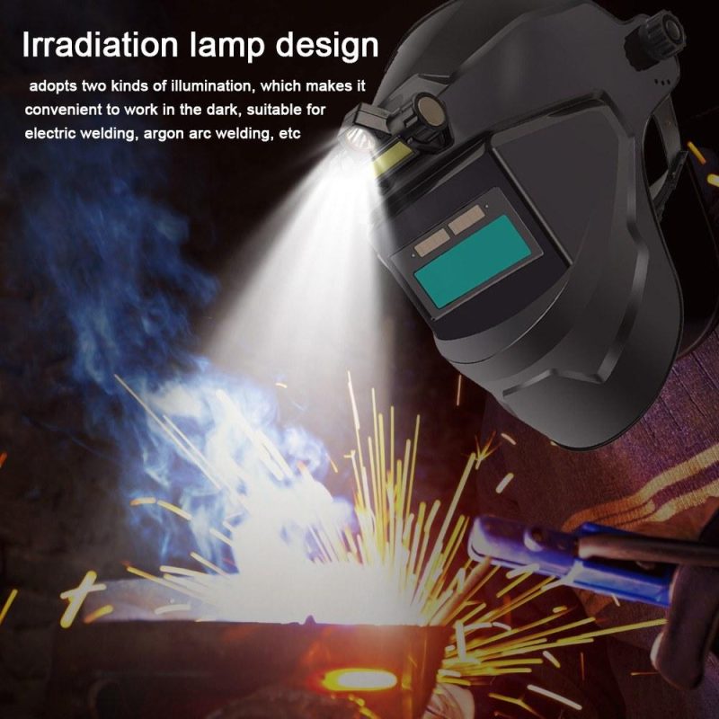 Automatic Dimming Welding Facemask Large View True Color Auto Darkening Welding Facemask 130℃ High Temperature Resistant for Arc Welding Grinding Cutting  |   Safety & Protective Gear Professional Tools Black