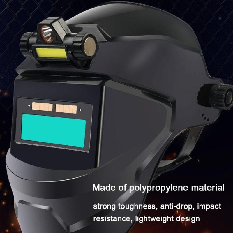 Automatic Dimming Welding Facemask Large View True Color Auto Darkening Welding Facemask 130℃ High Temperature Resistant for Arc Welding Grinding Cutting  |   Safety & Protective Gear Professional Tools Black