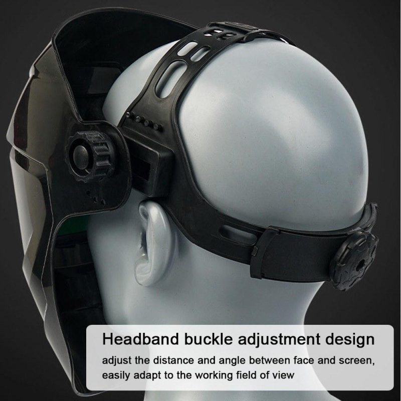 Automatic Dimming Welding Facemask Large View True Color Auto Darkening Welding Facemask 130℃ High Temperature Resistant for Arc Welding Grinding Cutting  |   Safety & Protective Gear Professional Tools Black