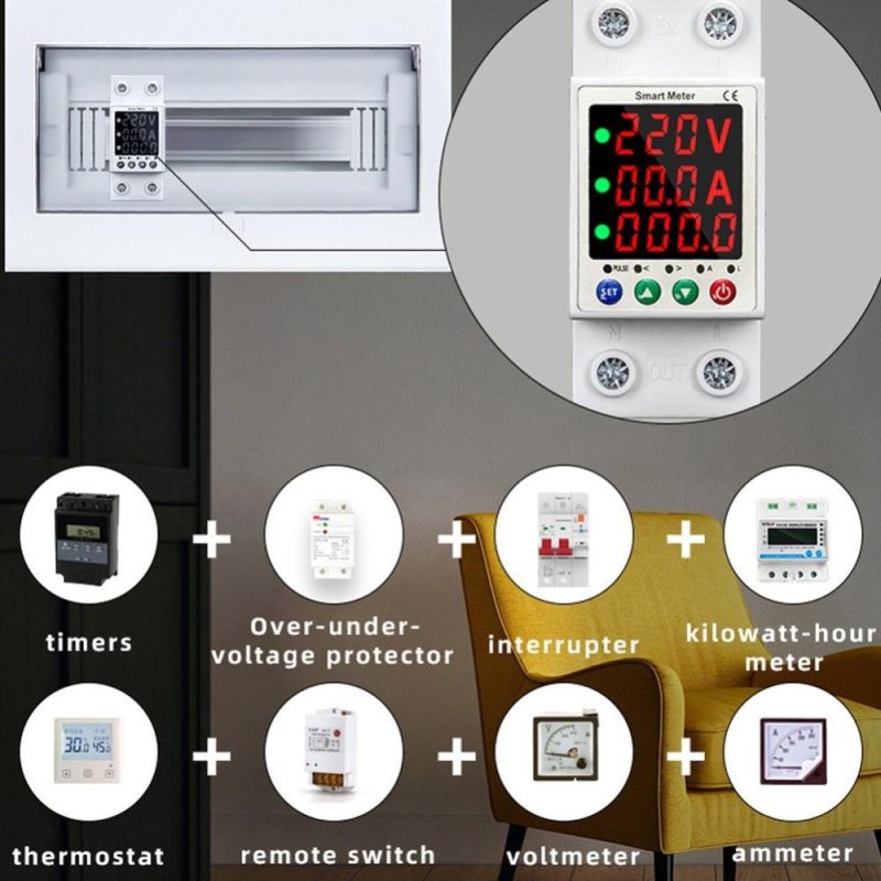 Automatic Reclosure Protector Intelligent Metering Breaker LCD Display Reclosing Switch Overload Overvoltage Undervoltage Current Limiting Protections Circuit Breaker  |   Other Instruments Measurement & Analysis Instruments Other Instruments