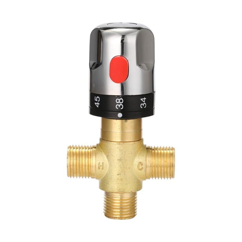 Bathroom Adjustable Thermostatic Mixer Valve Brass Water Mixer Hot/Cold Water Mixing Temperature Control Valve For Home Water Heater  |   Machinery Parts Hardware & Gadgets Machinery Parts