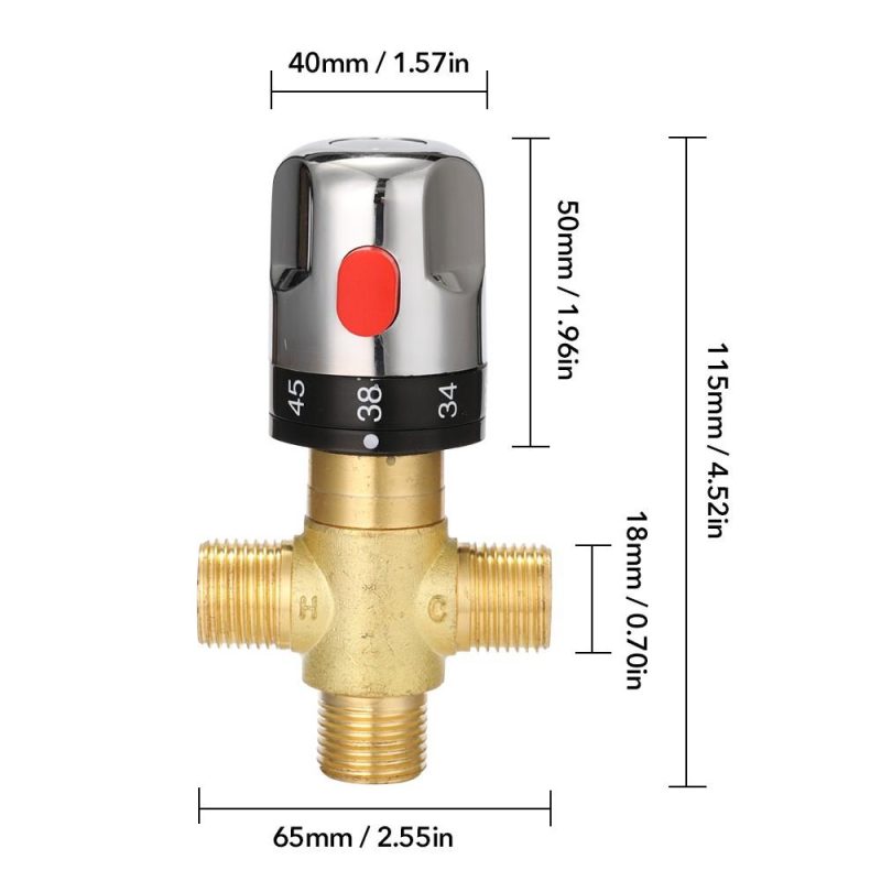 Bathroom Adjustable Thermostatic Mixer Valve Brass Water Mixer Hot/Cold Water Mixing Temperature Control Valve For Home Water Heater  |   Machinery Parts Hardware & Gadgets Machinery Parts