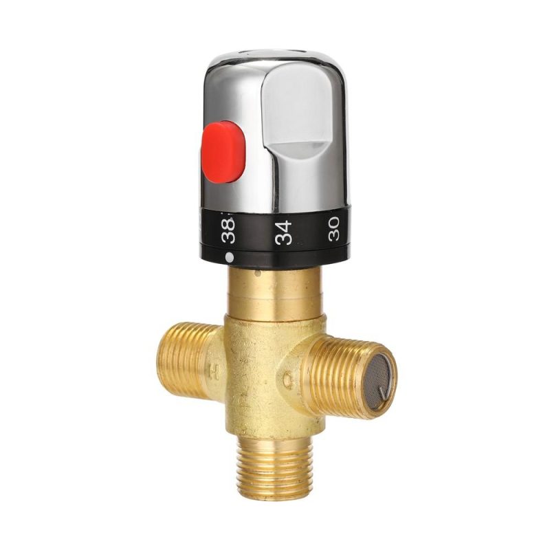 Bathroom Adjustable Thermostatic Mixer Valve Brass Water Mixer Hot/Cold Water Mixing Temperature Control Valve For Home Water Heater  |   Machinery Parts Hardware & Gadgets Machinery Parts