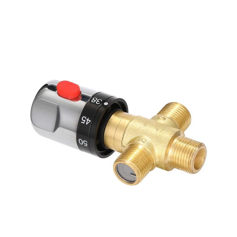 Bathroom Adjustable Thermostatic Mixer Valve Brass Water Mixer Hot/Cold Water Mixing Temperature Control Valve For Home Water Heater  |   Machinery Parts Hardware & Gadgets Machinery Parts