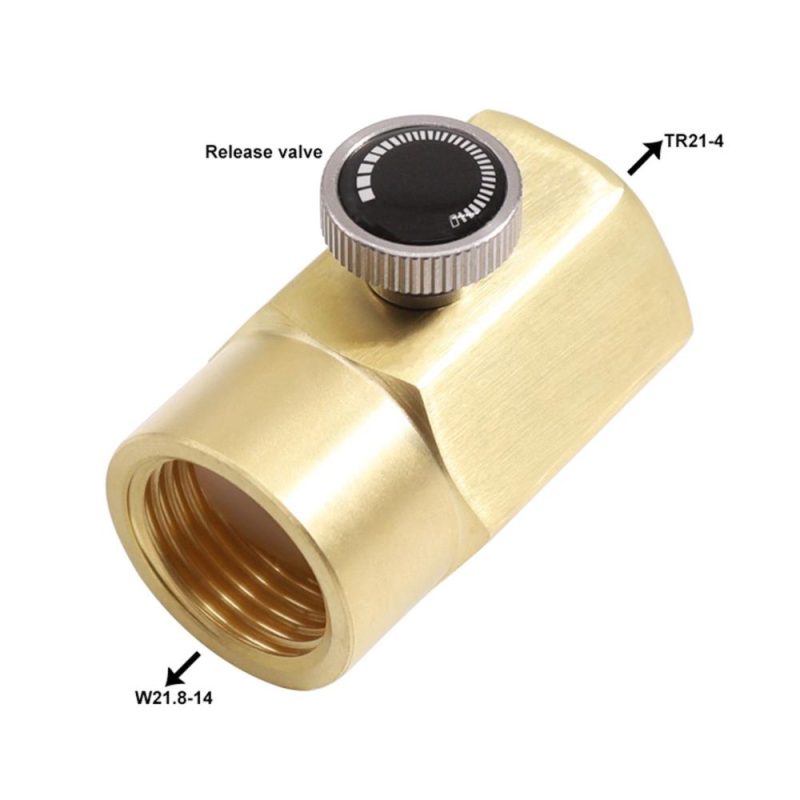 Brass Household Soda Bottle Adapter CO2 Cylinder Refill Adapter CO2 Fill Valve Connector Refill BottleTR21-4 to W21.8  |   Others Hardware & Gadgets Others