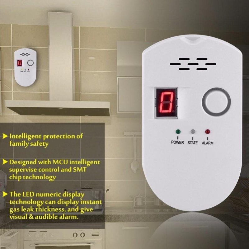 BRJ-502D Plug-in Digital Natural Gas Detector High Sensitive Home Gas Alarm Combustible Gas Leak Monitor for Home Kitchen  |   Gas detection equipment Gas detection equipment Gas detection equipment