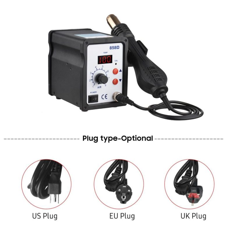 Brushless Hot Air Rework Station LED Digital 100℃-480℃ (212℉-896℉) Adjustable Air Flow 700W Portable Electric Desoldering Gun for BGA PLCC Electronics Repair PCB Heat Shrinkage Drying  |   Electrical Equipment & Supplies Electrical Equipment & Supplies Black